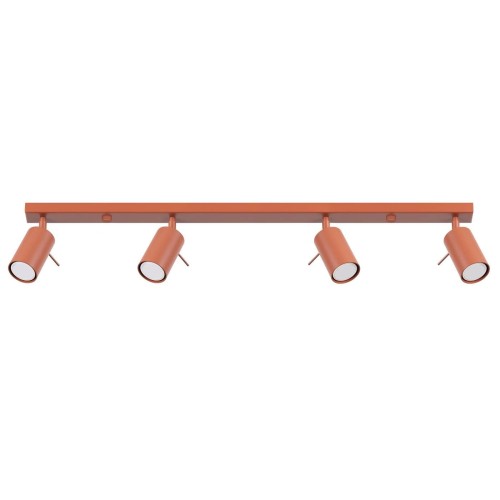 LAMPAMI - lampa sufitowa na korytarz, lampa przysufitowa spot, lampa sufitowa do salonu RING 4L ochra czerwona