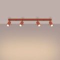 LAMPAMI - lampa sufitowa na korytarz, lampa przysufitowa spot, lampa sufitowa do salonu RING 4L ochra czerwona