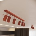 LAMPAMI - lampa sufitowa na korytarz, lampa przysufitowa spot, lampa sufitowa do salonu RING 4L ochra czerwona