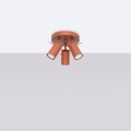 LAMPAMI - lampa sufitowa potrójna, lampa przysufitowa spot, lampa sufitowa do salonu potrójna, plafon RING 3P ochra czerwona