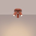 LAMPAMI - lampa sufitowa potrójna, lampa przysufitowa spot, lampa sufitowa do salonu potrójna, plafon RING 3P ochra czerwona