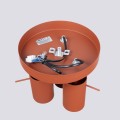 LAMPAMI - lampa sufitowa potrójna, lampa przysufitowa spot, lampa sufitowa do salonu potrójna, plafon RING 3P ochra czerwona