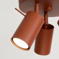 LAMPAMI - lampa sufitowa potrójna, lampa przysufitowa spot, lampa sufitowa do salonu potrójna, plafon RING 3P ochra czerwona