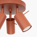 LAMPAMI - lampa sufitowa potrójna, lampa przysufitowa spot, lampa sufitowa do salonu potrójna, plafon RING 3P ochra czerwona