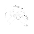 LAMPAMI - lampa sufitowa potrójna RING 3P ochra czerwona szkic