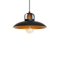 LAMPAMI - lampa glamour, lampa industrialna, lampa nowoczesna wisząca czarna ze złotym  FELIX