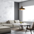LAMPAMI - lampa glamour, lampa industrialna, lampa nowoczesna wisząca czarna ze złotym  FELIX