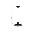LAMPAMI - lampa glamour, lampa industrialna, lampa nowoczesna wisząca czarna ze złotym  FELIX