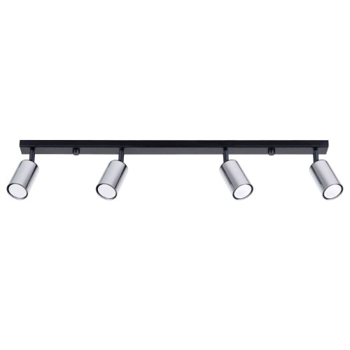LAMPAMI - srebrna lampa sufitowa, lampa przysufitowa, lampa sufitowa do salonu WINX 4L