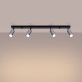 LAMPAMI - srebrna lampa sufitowa, lampa przysufitowa, lampa sufitowa do salonu WINX 4L