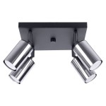 Lampa przysufitowa czarna z chromem 4xGU10 plafon WINX 4