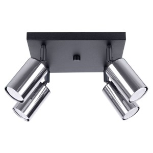 Lampa przysufitowa czarna z chromem 4xGU10 plafon WINX 4