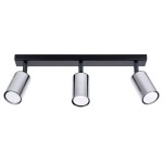 Lampa sufitowa potrójna czarna z chromem listwa 3xGU10 plafon WINX 3