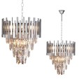 LAMPAMI - ekskluzywna lampa wisząca, żyrandol do salonu, żyrandol nowoczesny, srebrny żyrandol kryształowy ASPEN II CHROME
