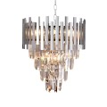 LAMPAMI - ekskluzywna lampa wisząca, żyrandol do salonu, żyrandol nowoczesny, srebrny żyrandol kryształowy ASPEN II CHROME