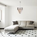 LAMPAMI - ekskluzywna lampa wisząca, żyrandol do salonu, żyrandol nowoczesny, srebrny żyrandol kryształowy ASPEN II CHROME