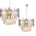 LAMPAMI - ekskluzywna lampa wisząca, żyrandol do salonu, żyrandol nowoczesny, srebrny żyrandol kryształowy ASPEN CHROME