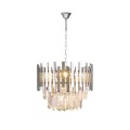 LAMPAMI - ekskluzywna lampa wisząca, żyrandol do salonu, żyrandol nowoczesny, srebrny żyrandol kryształowy ASPEN CHROME