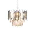 LAMPAMI - ekskluzywna lampa wisząca, żyrandol do salonu, żyrandol nowoczesny, srebrny żyrandol kryształowy ASPEN CHROME