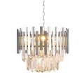 LAMPAMI - ekskluzywna lampa wisząca, żyrandol do salonu, żyrandol nowoczesny, srebrny żyrandol kryształowy ASPEN CHROME