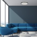 LAMPAMI - okrągły plafon łazienkowy led, lampa sufitowa ledowa, lampa sufitowa łazienkowa, lampa łazienkowa TERMA BLACK LED IP44