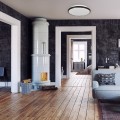 LAMPAMI - okrągły plafon łazienkowy led, lampa sufitowa ledowa, lampa sufitowa łazienkowa, lampa łazienkowa TERMA BLACK LED IP44