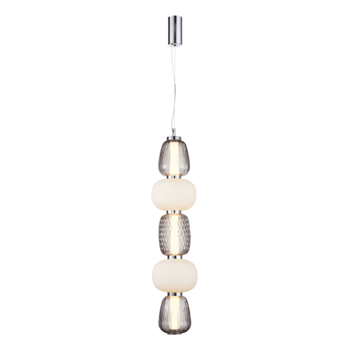 LAMPAMI - nowoczesna lampa wisząca, lampa do salonu, lampa do sypialni, pojedyncza lampa wisząca CARO SMOKED 40W LED