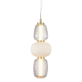 LAMPAMI - nowoczesna lampa wisząca, lampa do salonu, lampa do sypialni, pojedyncza lampa wisząca CARO GOLD LED