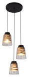 Lampa wisząca czarna potrójna z transparentnymi kloszami 120 cm 3xE27 60W FRESNO 