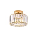 LAMPAMI - lampa kryształowa nowoczesna, złota lampa do sypialni, lampa sufitowa do salonu, złoty plafon VETRO