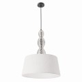 LAMPAMI - lampa wisząca srebrna, lampa wisząca pojedyncza, klasyczna lampa do jadalni,  lampa do salonu RAKLI