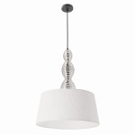 Lampa nad stół do jadalni klasyczna 135 cm srebrna z białym 1xE27 60W RAKLI 