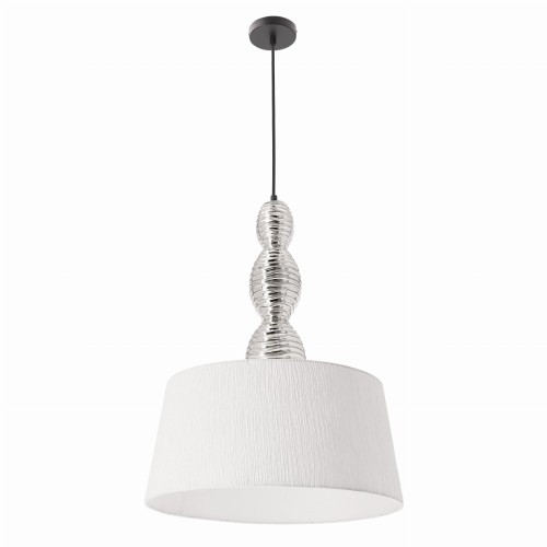 LAMPAMI - lampa wisząca srebrna, lampa wisząca pojedyncza, klasyczna lampa do jadalni,  lampa do salonu RAKLI