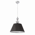Lampa nad stół do jadalni klasyczna 135 cm srebrna z czarnym 1xE27 60W ARAL