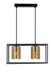 Lampa nad stół do jadalni wisząca czarna ze złotym 2XE27 40W LURI