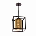 LAMPAMI - lampa nad stół do jadalni, lampa wisząca czarna ze złotymi kloszami, nowoczesna lampa sufitowa do salonu, lampa loftowa LURI