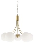 Lampa wisząca złota klosze białe kule 120 cm 5xE14 40W DANI