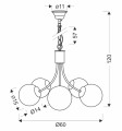LAMPAMI - lampa do jadalni klosze szklane kule DANI szkic