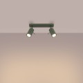 LAMPAMI - podwójna lampa sufitowa, lampa przysufitowa spot, lampa sufitowa do salonu RING 2 zielona oliwka