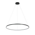 LAMPAMI - żyrandol nowoczesny ledowy, lampa wisząca czarna, żyrandol do salonu, żyrandol nowoczesny czarny - Ring 80 cm czarna LED CCT