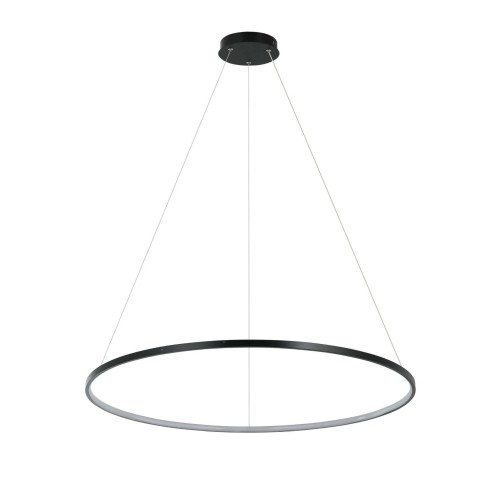 LAMPAMI - żyrandol nowoczesny ledowy, lampa wisząca czarna, żyrandol do salonu, żyrandol nowoczesny czarny - Ring 80 cm czarna LED CCT