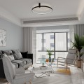 LAMPAMI - lampa sufitowa ledowa do salonu, lampa sufitowa czarna, lampa ledowa do sypialni - Plafon Ring S LED CCT