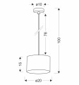 LAMPAMI - klasyczna lampa wisząca do salonu PANDY szkic