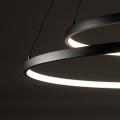 LAMPAMI - czarna lampa wisząca, żyrandol ledowy, żyrandol nowoczesny do salonu, lampa do salonu, lampa ledowa, ledowa lampa wisząca czarna - CIRCOLO LED