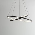 LAMPAMI - czarna lampa wisząca, żyrandol ledowy, żyrandol nowoczesny do salonu, lampa do salonu, lampa ledowa, ledowa lampa wisząca czarna - CIRCOLO LED