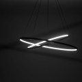 LAMPAMI - czarna lampa wisząca, żyrandol ledowy, żyrandol nowoczesny do salonu, lampa do salonu, lampa ledowa, ledowa lampa wisząca czarna - CIRCOLO LED