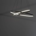 LAMPAMI - czarna lampa wisząca, żyrandol ledowy, żyrandol nowoczesny do salonu, lampa do salonu, lampa ledowa, ledowa lampa wisząca czarna - CIRCOLO LED
