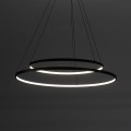 LAMPAMI - czarna lampa wisząca, żyrandol ledowy, żyrandol nowoczesny do salonu, lampa do salonu, lampa ledowa, ledowa lampa wisząca czarna - CIRCOLO LED