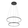 LAMPAMI - czarna lampa wisząca, żyrandol ledowy, żyrandol nowoczesny do salonu, lampa do salonu, lampa ledowa, ledowa lampa wisząca czarna - CIRCOLO LED
