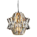 LAMPAMI - ekskluzywna lampa wisząca, lampa do salonu, srebrna lampa sufitowa, żyrandol kryształowy - Żyrandol CROWN CHROME 4xE14